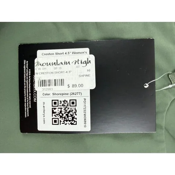 NWT Arcteryx Shorts Women Creston Shorts 4.5 Inch Inseam Sz 10 Retail $89 - Picture 5 of 10